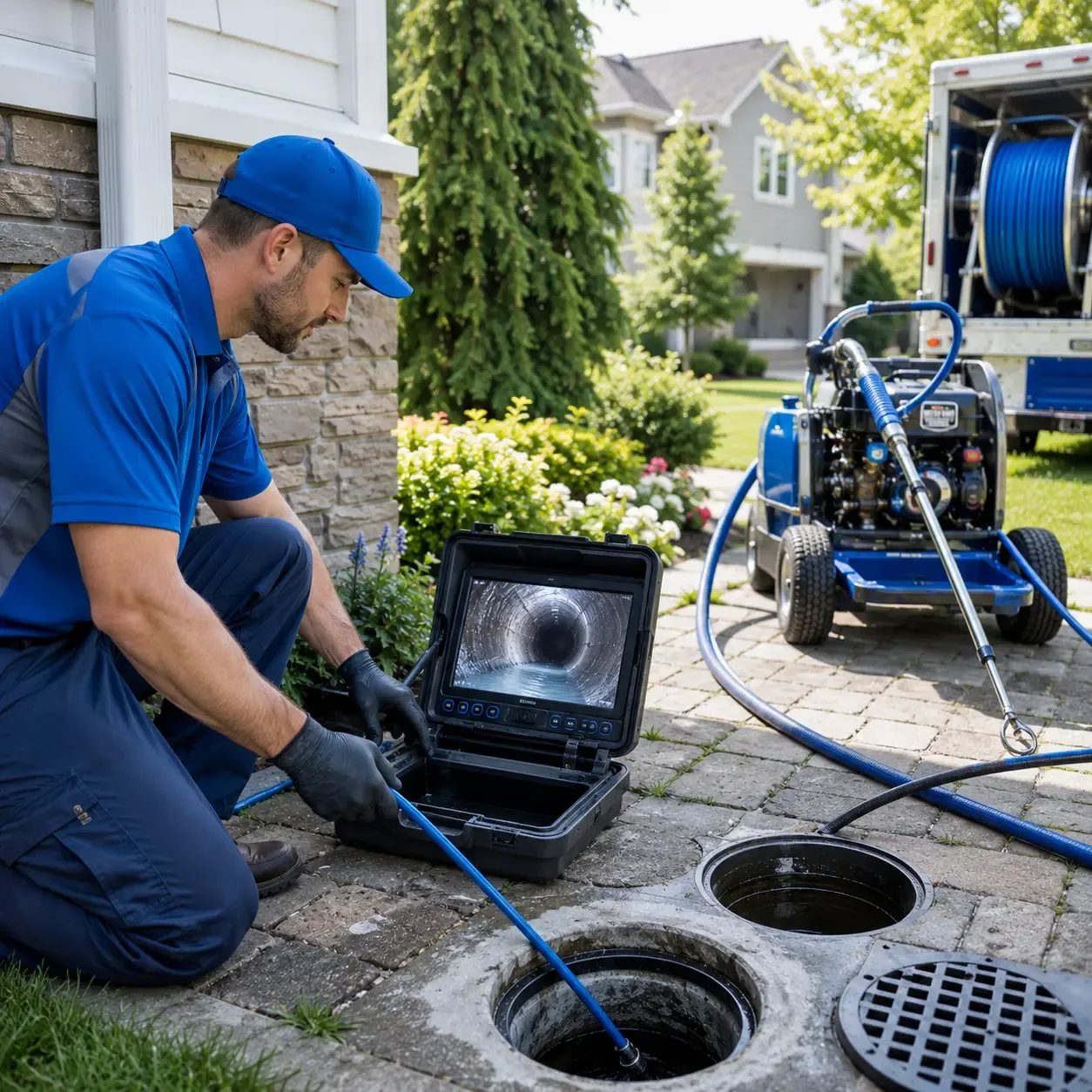 Outdoor drain cleaning professionals serving New Franken, WI